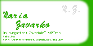 maria zavarko business card